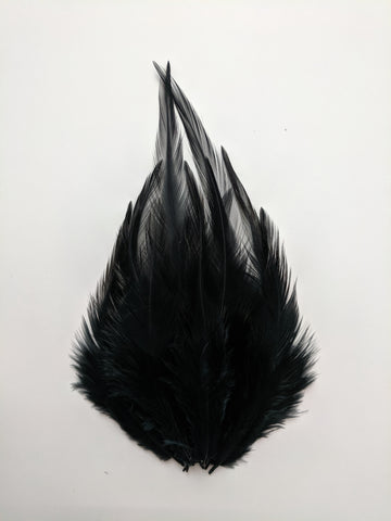 Black - Long Pointed Natural Feathers (100 Pieces) - Craft Store of India