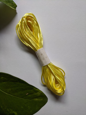 Lemon Yellow - Rattail Satin Cord - Craft Store of India