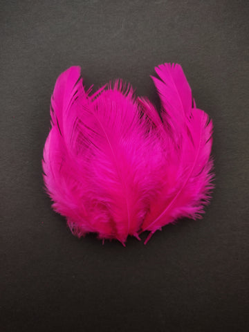 Hot Pink - Natural Small Feathers (100 Pieces) - Craft Store of India