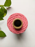 Candy Pink - 4mm Braided Macrame Thread