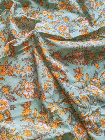 Floral Mint Green - Printed Fabric