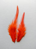 Orange - Long Pointed Natural Feathers (100 Pieces)