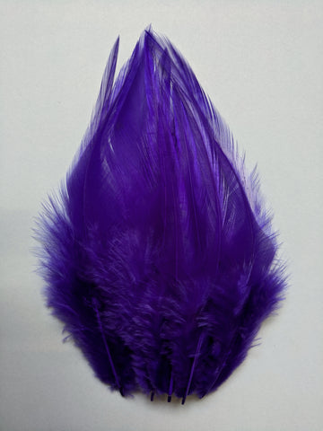 Purple - Long Pointed Natural Feathers (100 Pieces) - Craft Store of India
