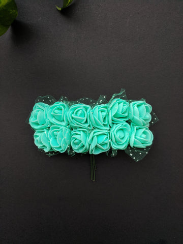 Sea Green Foam Flowers - Pack of 12 - Craft Store of India