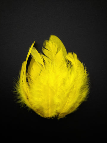 Yellow - Natural Small Feathers (100 Pieces) - Craft Store of India
