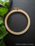 Round Wooden Embroidery Hoop (Brass Key)