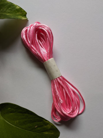 Baby Pink - Rattail Satin Cord - Craft Store of India