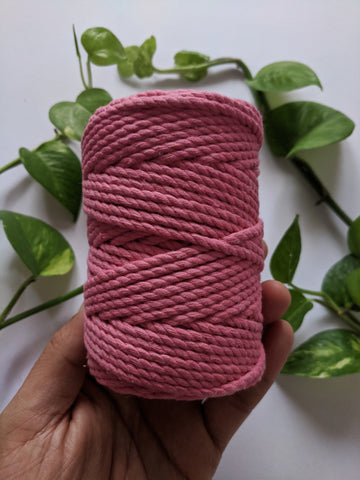 Candy Pink - 4mm Twisted Macrame Thread