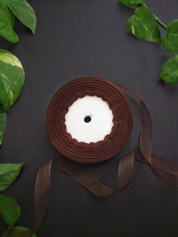 Chocolate Brown - Organza Ribbon (0.5 inch)