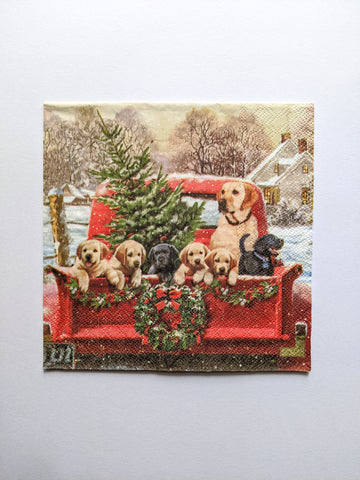 Christmas Dogs - Decoupage Napkin