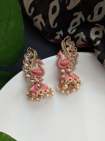 Peacock - Jhumki Earrings