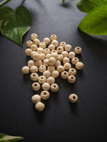 Cream - 10mm Wooden Beads