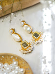 Azra - Pearl Embellished Thewa Earrings