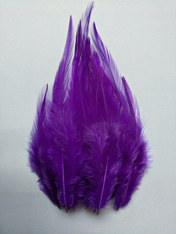 Dark Violet - Long Pointed Natural Feathers (100 Pieces) - Craft Store of India