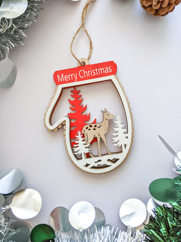 Glove - Reindeer Christmas Ornaments