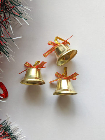 Golden Bells - Christmas Ornaments (Pack of 3)
