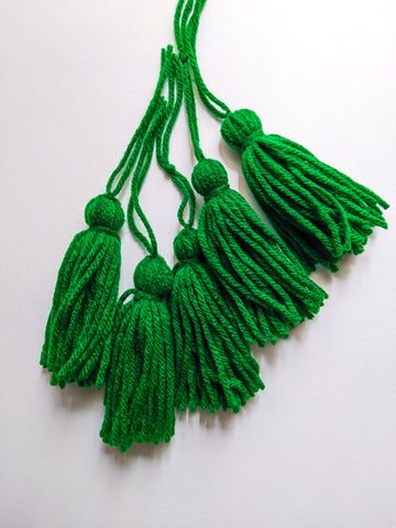 Green - Wool Tassels (Pack of 5)