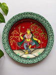Green Bigul - Hand-painted Pattachitra Wall Plate