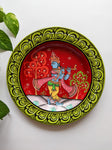 Green Krishna - Hand-painted Pattachitra Wall Plate