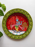 Green Krishna - Hand-painted Pattachitra Wall Plate