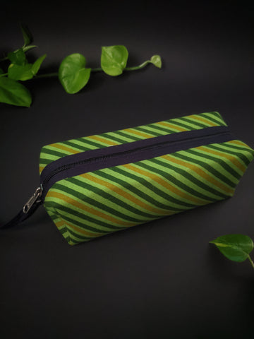Green Stripes - Cosmetic Pouch
