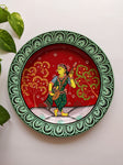 Green Veena - Hand-painted Pattachitra Wall Plate