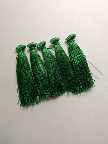 Green - Silk Tassels (Pack of 5)