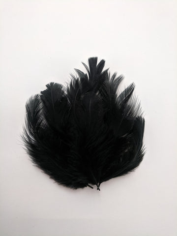 Black - Natural Small Feathers (100 Pieces) - Craft Store of India