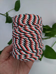 Tricolour - 4mm Twisted Macrame Thread