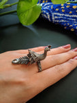 Peacock - Silver Oxidised Ring