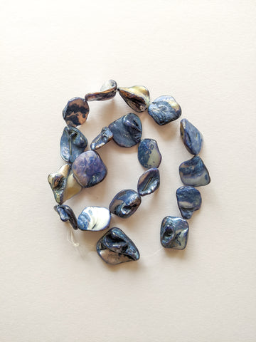 Ink Blue - Shell Beads