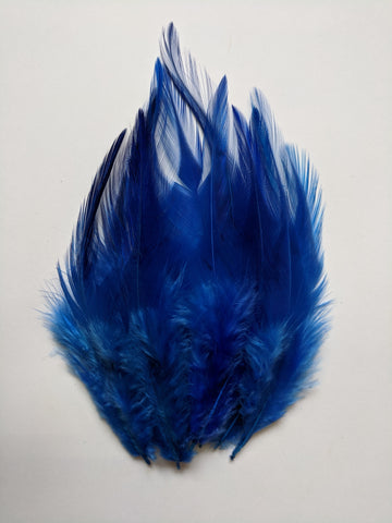 Ink Blue - Long Pointed Natural Feathers (100 Pieces) - Craft Store of India