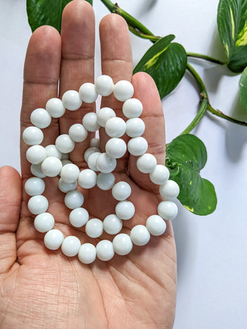 Ivory White - 10mm Glass Beads