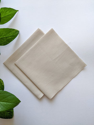 Ivory - Poplin Cotton Fabrics (Pack of 2)