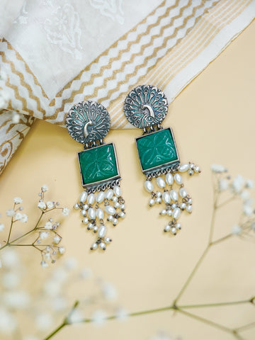 Kiah - Silver Oxidised Earrings