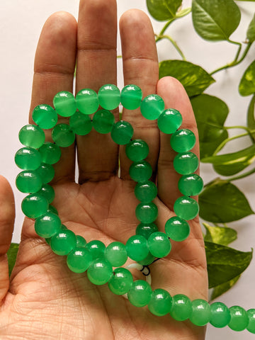 Leaf Green - 10mm Glass Beads