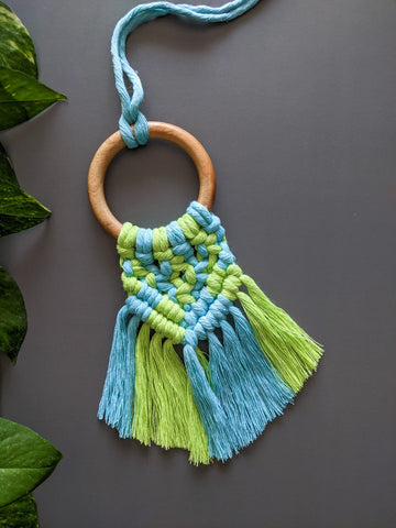 Lime Green & Blue - Car Hanging Charm