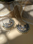 Maahika - Silver Oxidised Earrings