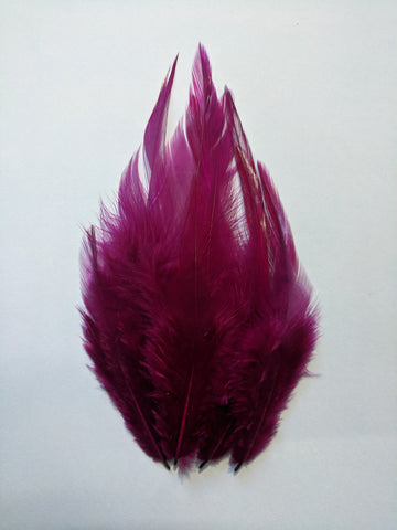 Magenta Pink - Long Pointed Natural Feathers (100 Pieces)