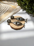 Matsya - Silver Oxidised Earrings