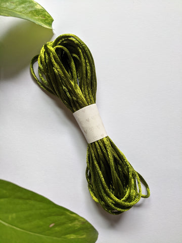 Moss Green - Rattail Satin Cord - Craft Store of India
