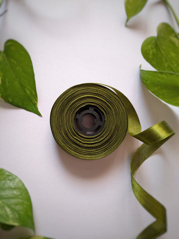 Moss Green - Satin Ribbon (0.5 inch)