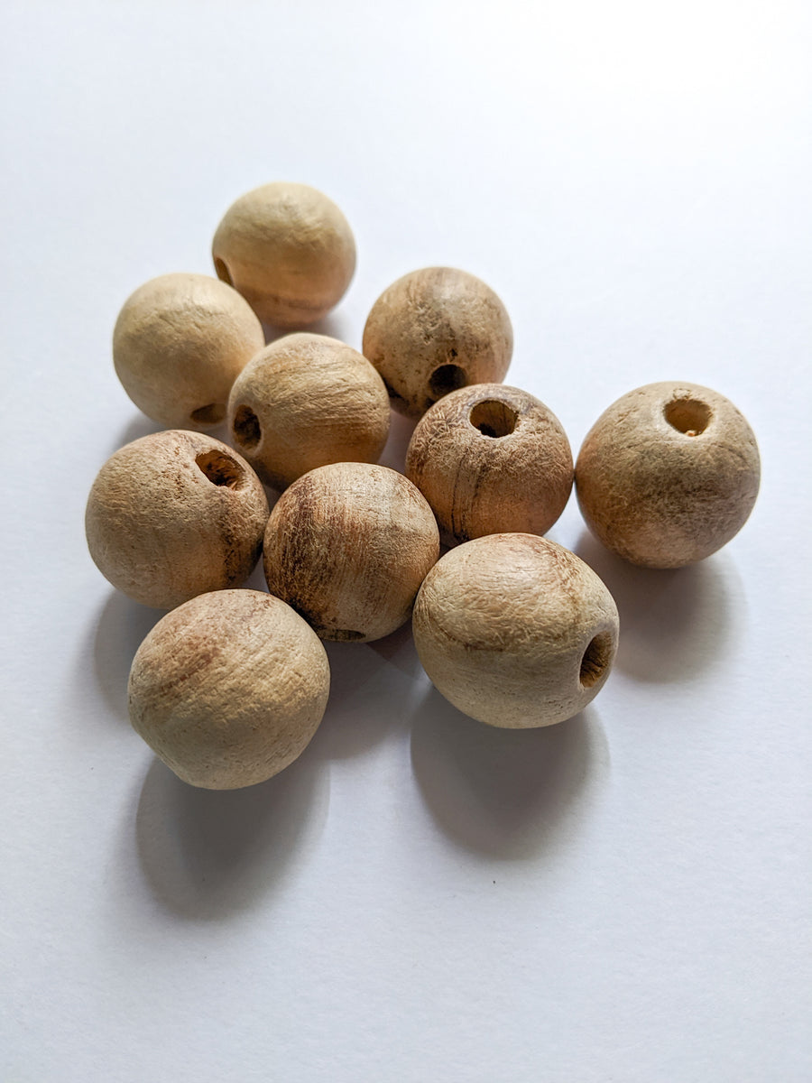 Natural - 25mm Wooden Beads – Craft Store of India