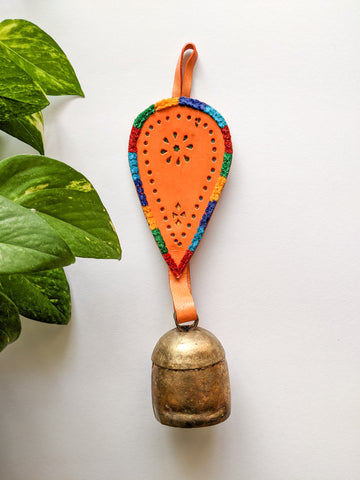 Orange Aakar - Leather Bell Hanging