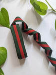 Red & Green Stripes - Grosgrain Ribbon