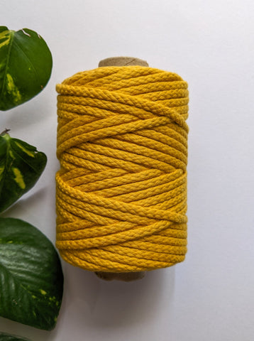 Golden Yellow - 4mm Braided Macrame Thread