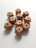Brown Polygonal - 20mm Wooden Beads