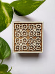 4 Floral Square Wooden Block