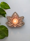Lotus - Handcarved Sheesham Wood Diya
