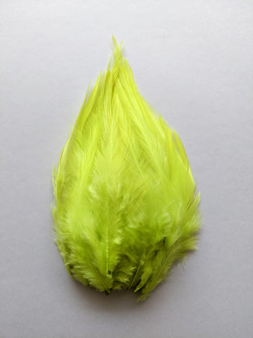 Lime Green - Long Pointed Natural Feathers (100 Pieces)